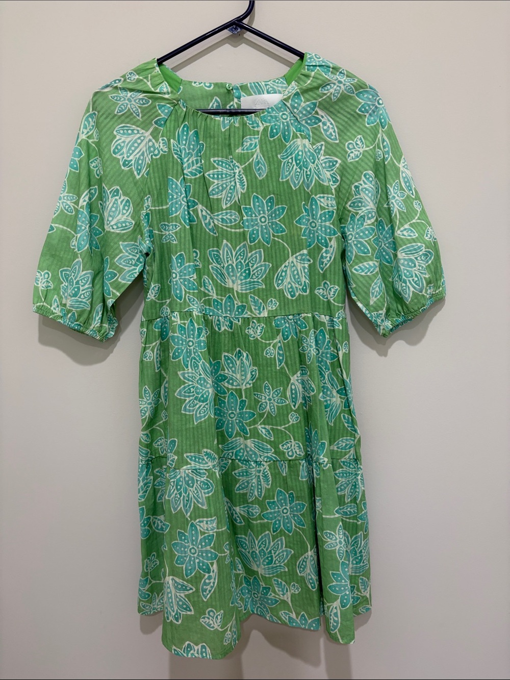 Zara Green Floral Tiered Dress 13-14